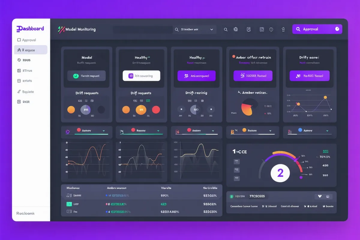Inferpathio governance dashboard showing model health matrix with drift alerts and approval queue